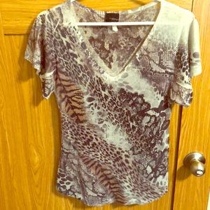 Medium Daytrip Top. Animal print and small sequins